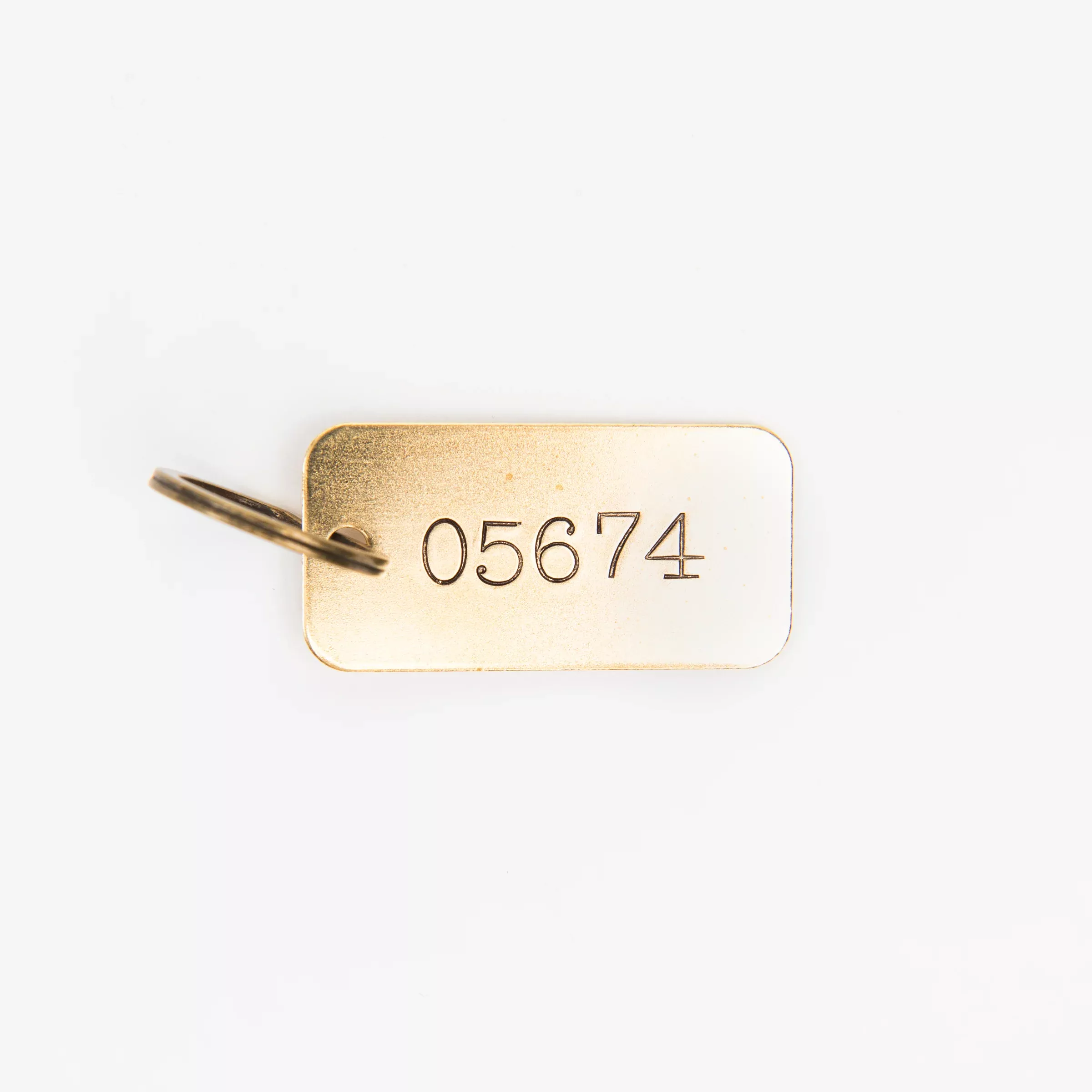 05674 Rectangular Brass Key Ring
