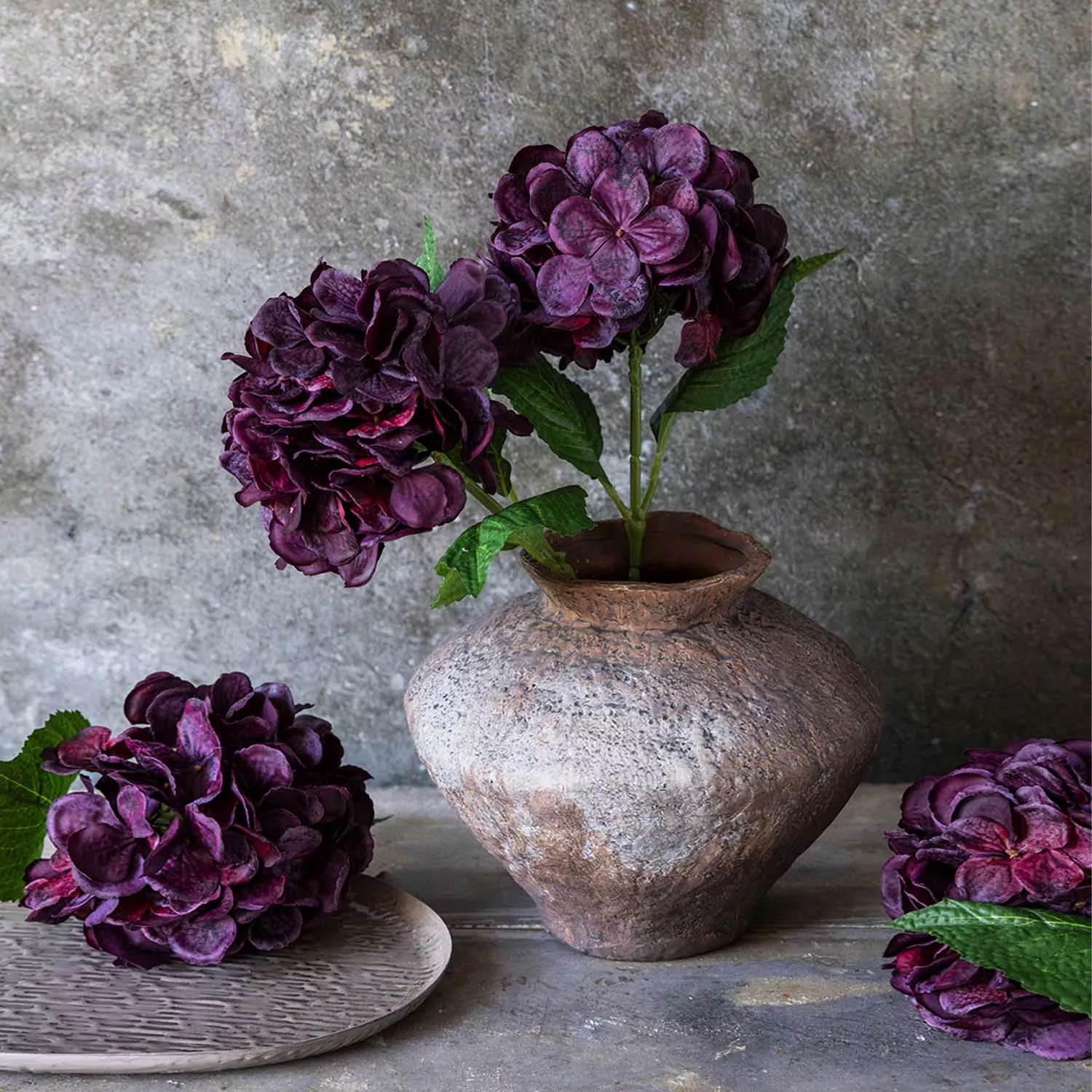Abigail Ahern Faux Real Touch Hydrangea in Crimson
