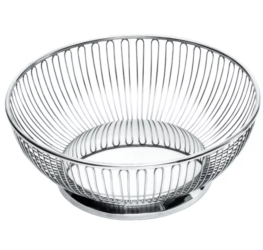 Alessi "826'" Round Metal Wire Basket – 9" Stainless