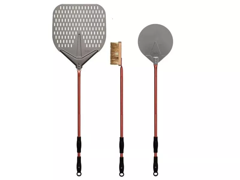 Alfa 36-Inch 3-Piece Pizza Peel Set - Red