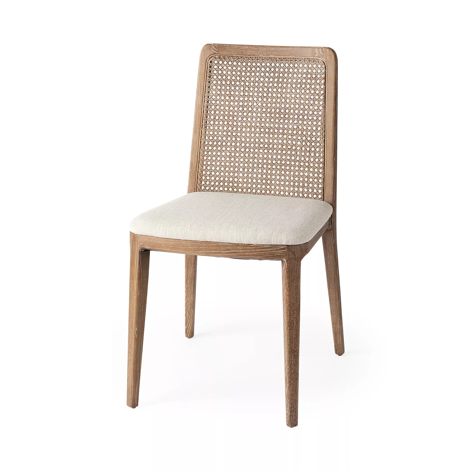 Amelia Cane and Wood Dining Chair in Light Wash (Set of 2)