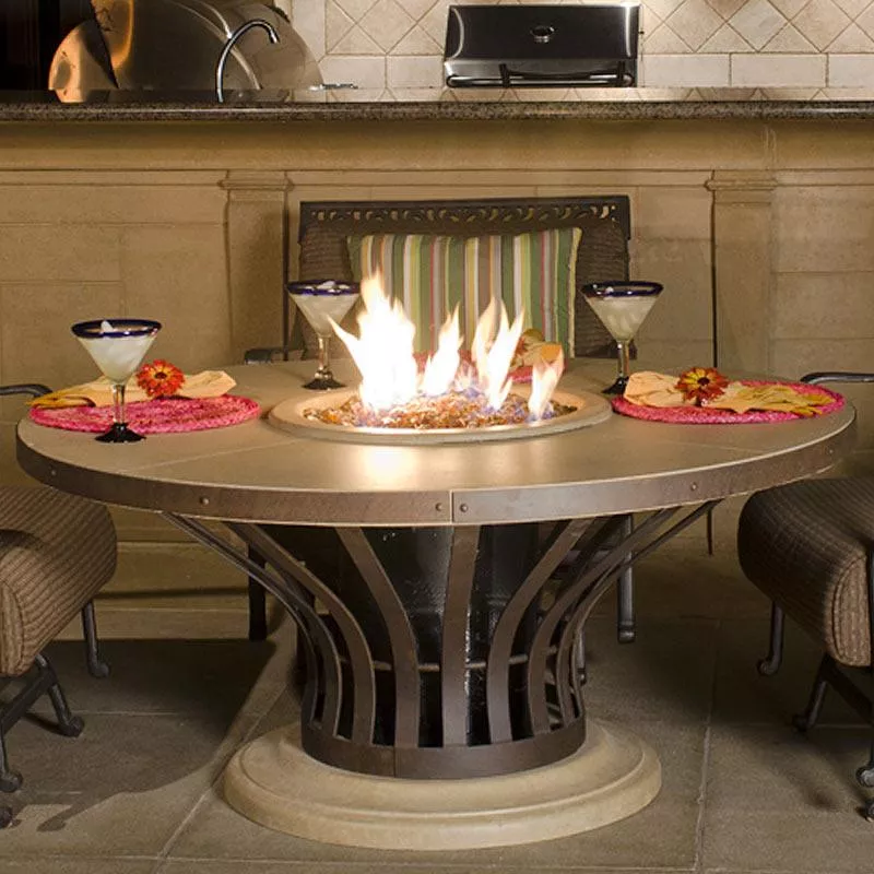 American Fyre Designs Fiesta Dining Fire Table Gas Fire Pit