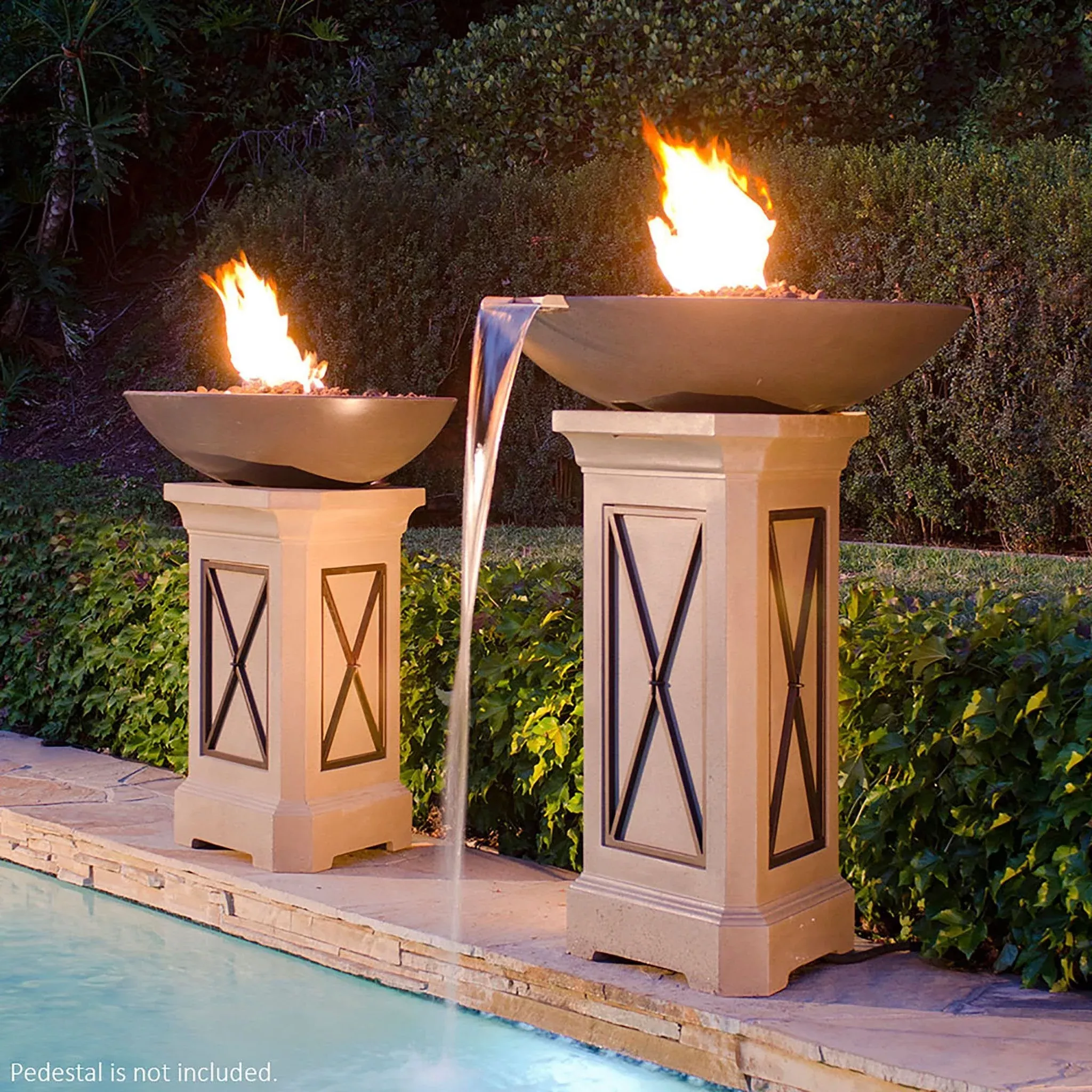 American Fyre Designs Marseille Fire Bowl with Water Spout 40"