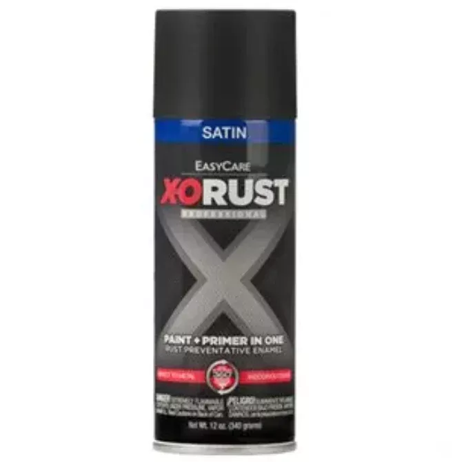 Anti-Rust Enamel Spray Paint & Primer Enamel – Black Satin – 12oz