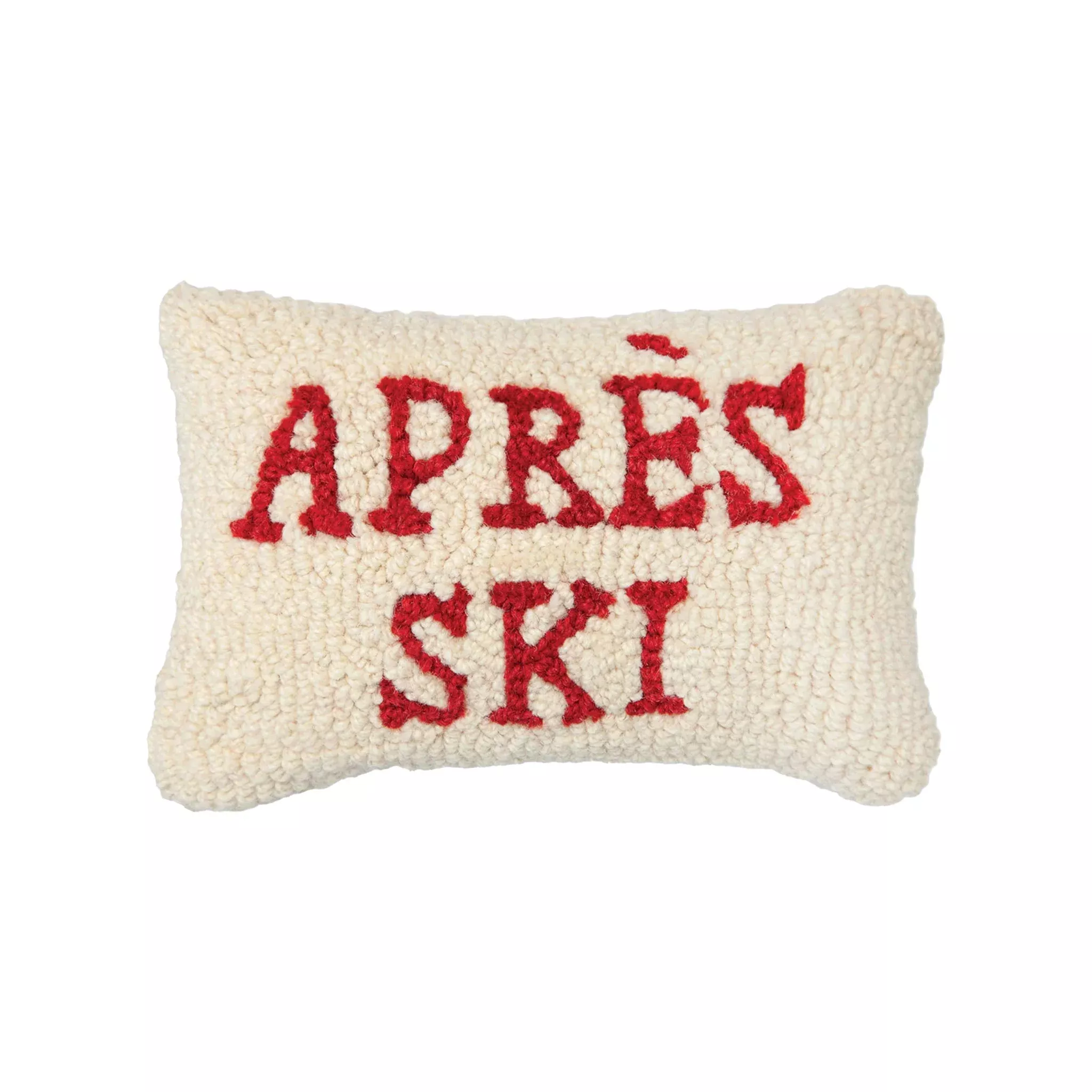 Apres Ski Hand Hooked Throw Pillow