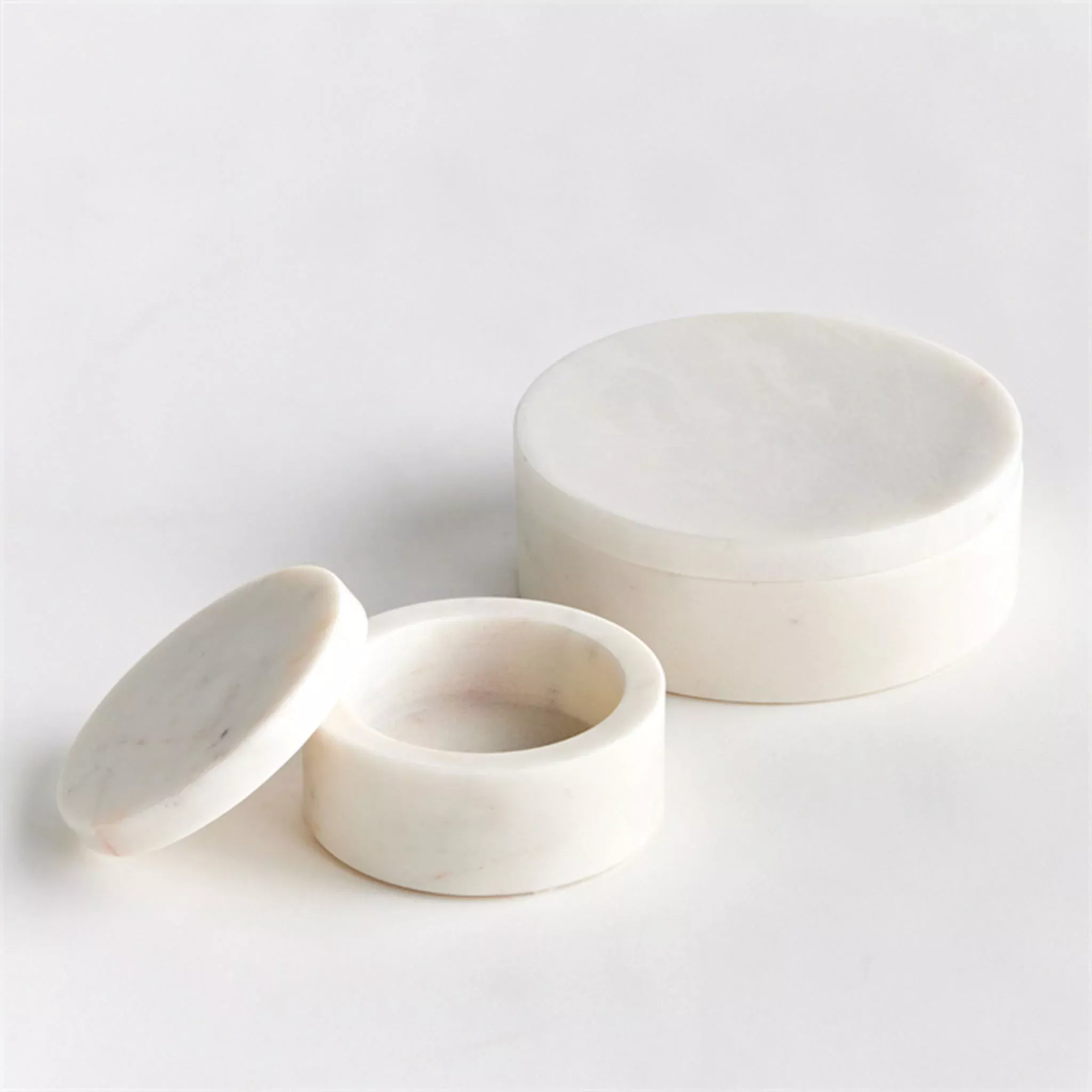 Armani Marble Round Boxes, Set of Two