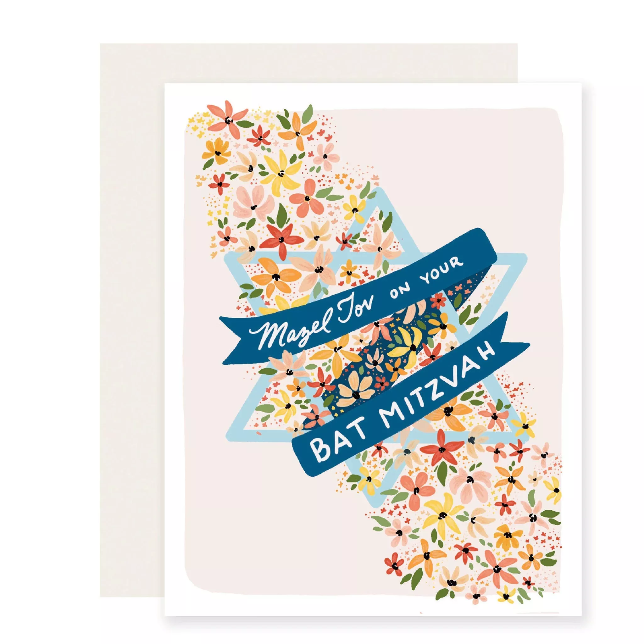 Bat Mitzvah Floral Greeting Card