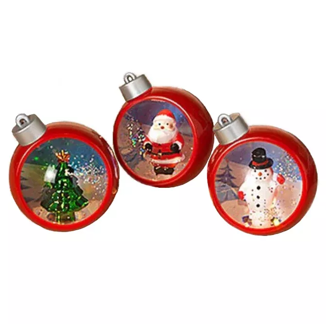 Battery Operated 3" Lighted Glitter Water Globe – Assorted – Sold Individually