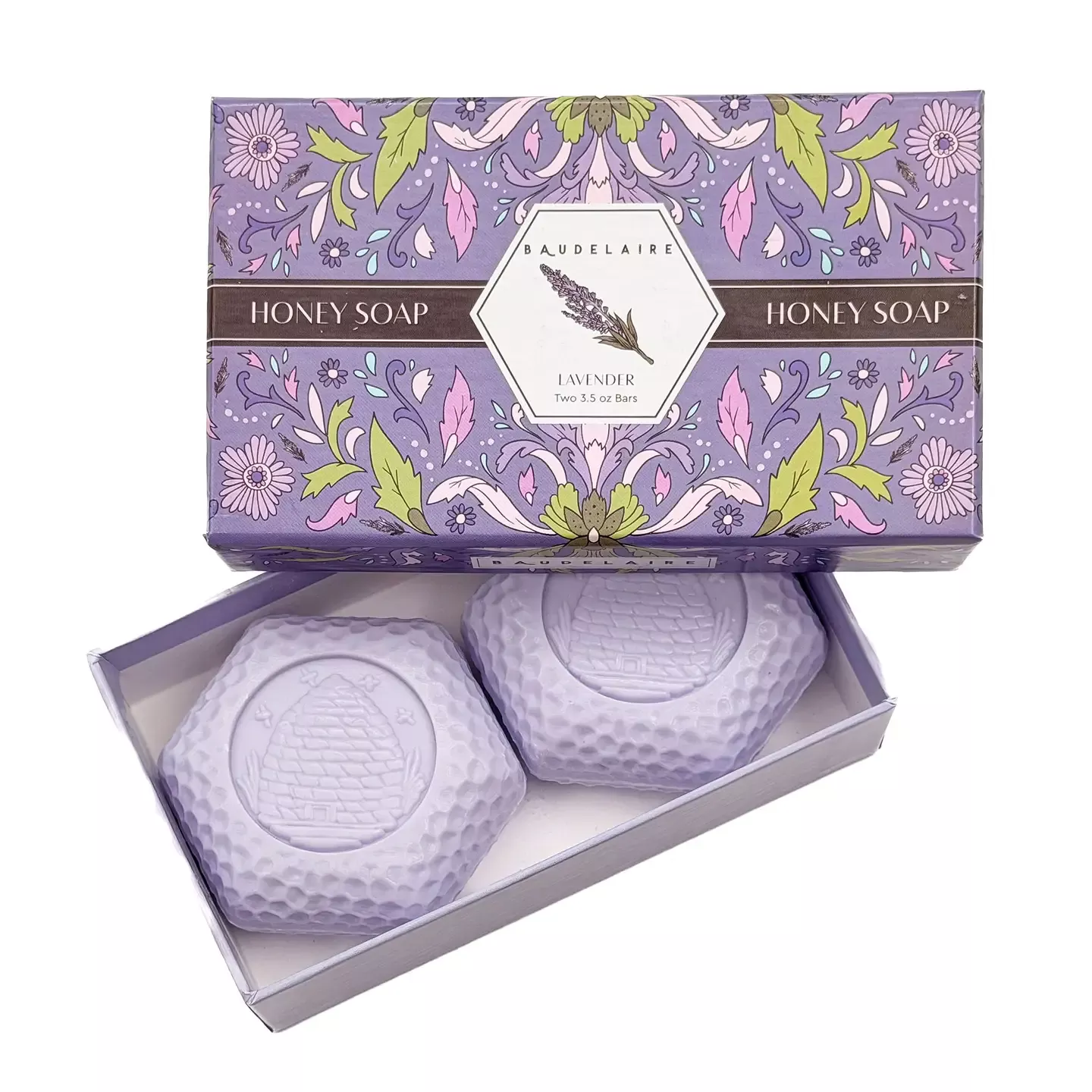 Baudelaire Lavender Honey Bar Soap – 3.5oz –2 Bar Gift Box