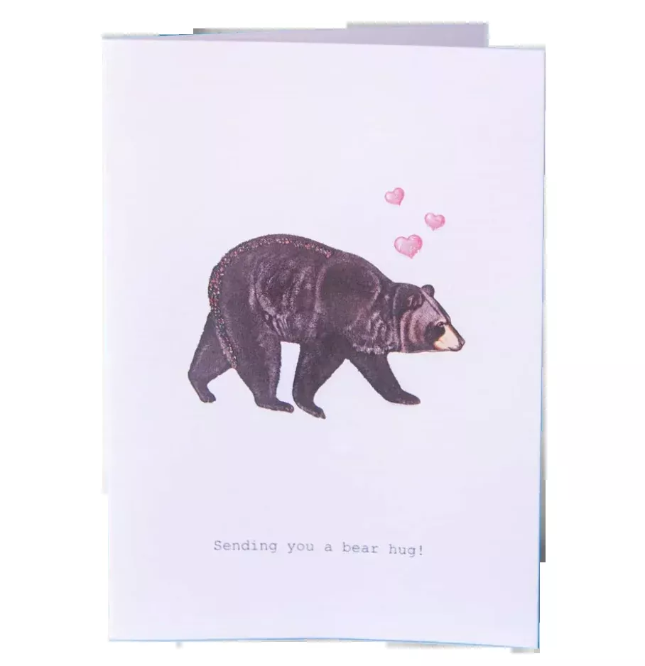 Bear Hug Glitter Greeting Card – 3.5" x 5"