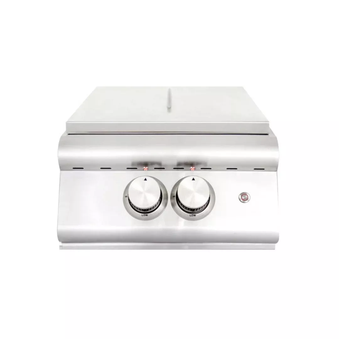Blaze Premium LTE Built-In Gas High Performance Power Burner W/ Wok Ring & Stainless Steel Lid