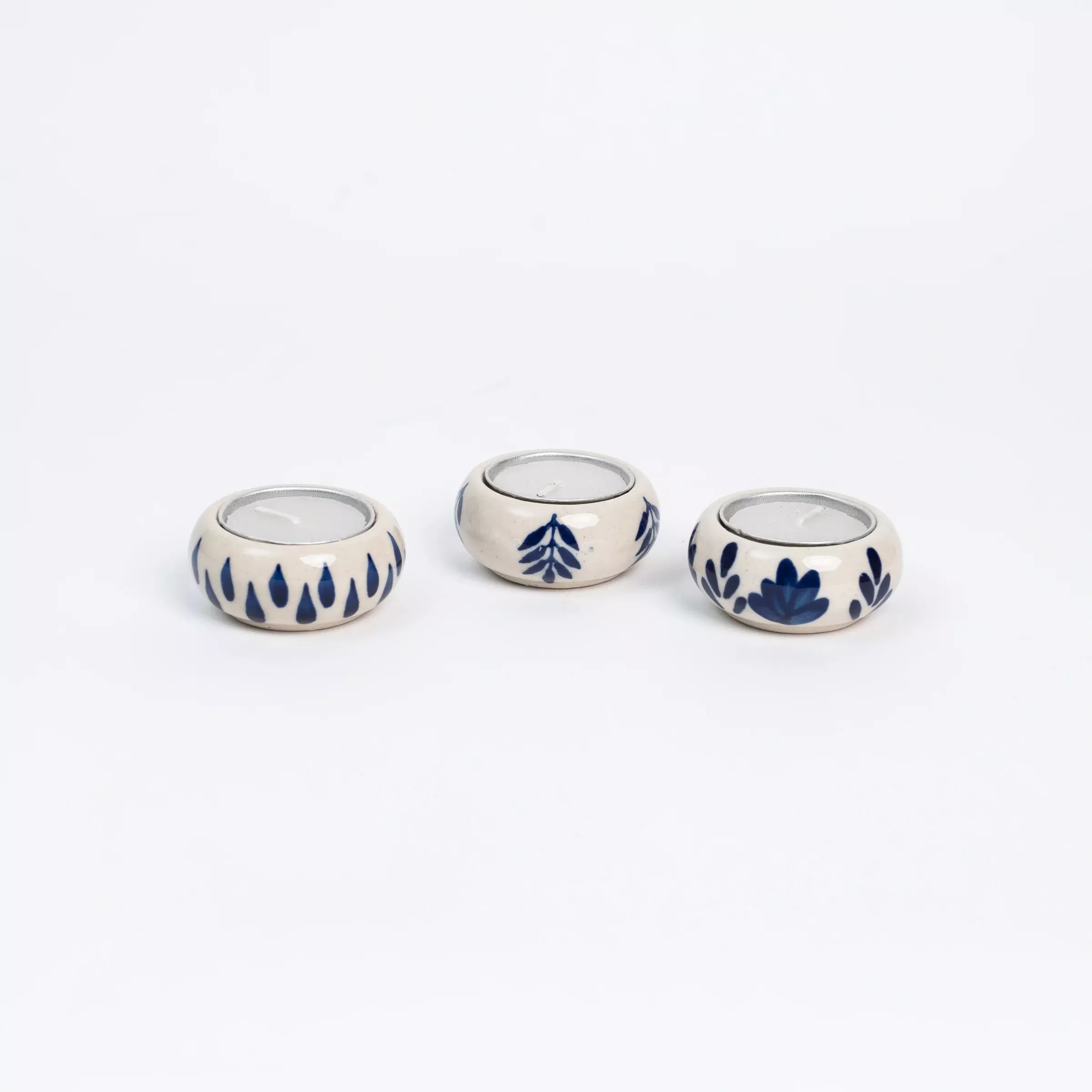 Blue + White Tealight Holder
