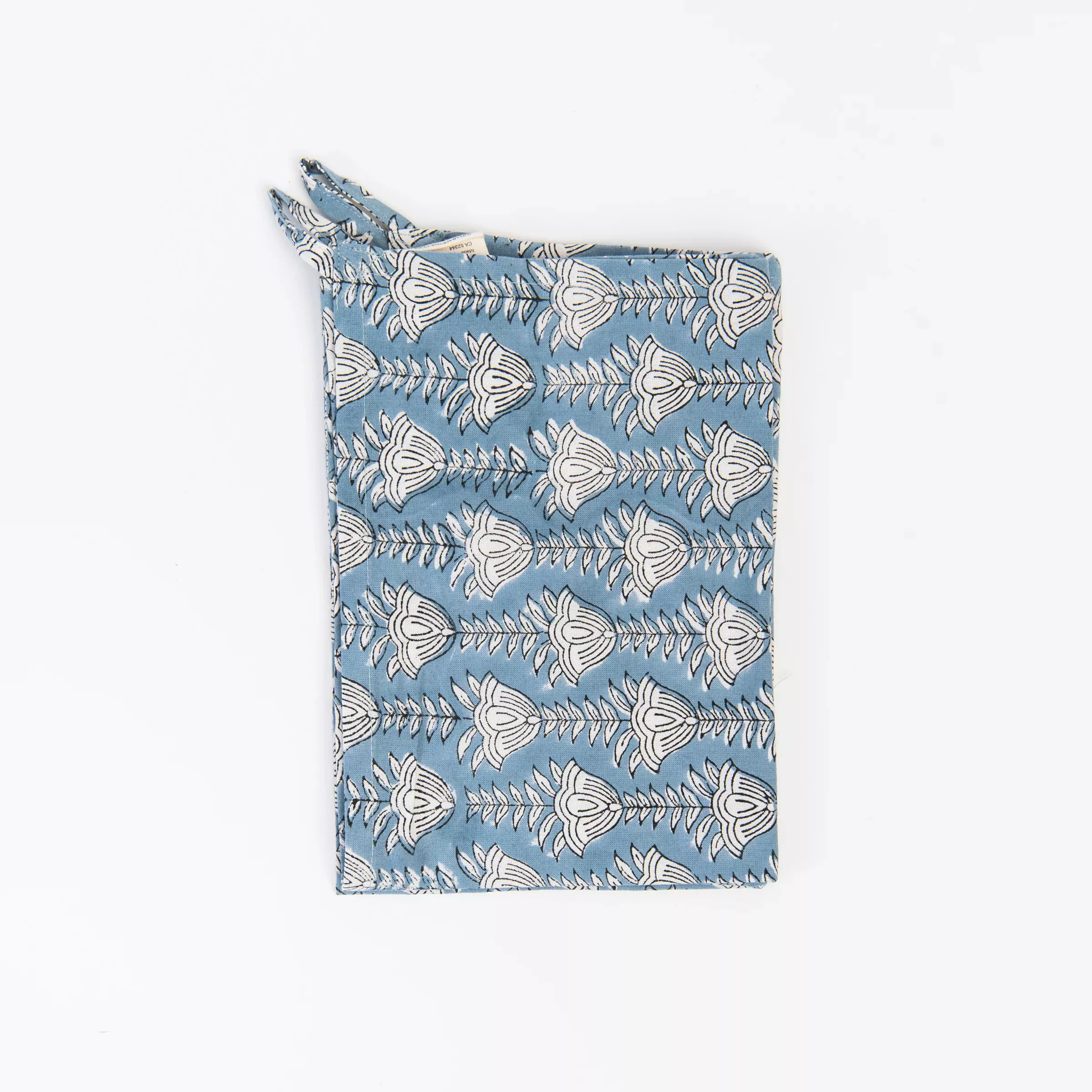 Bluebell Block Print Tea Towels, Set of 2