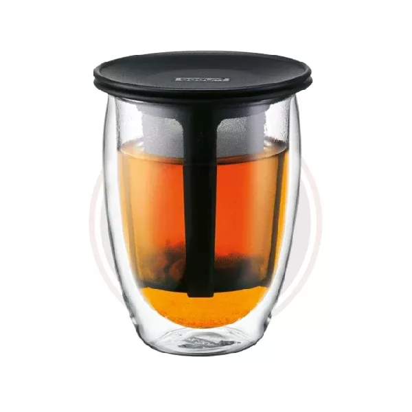 Bodum BISTRO Glass, double wall, 0.35 l, 12 oz and tea strainer