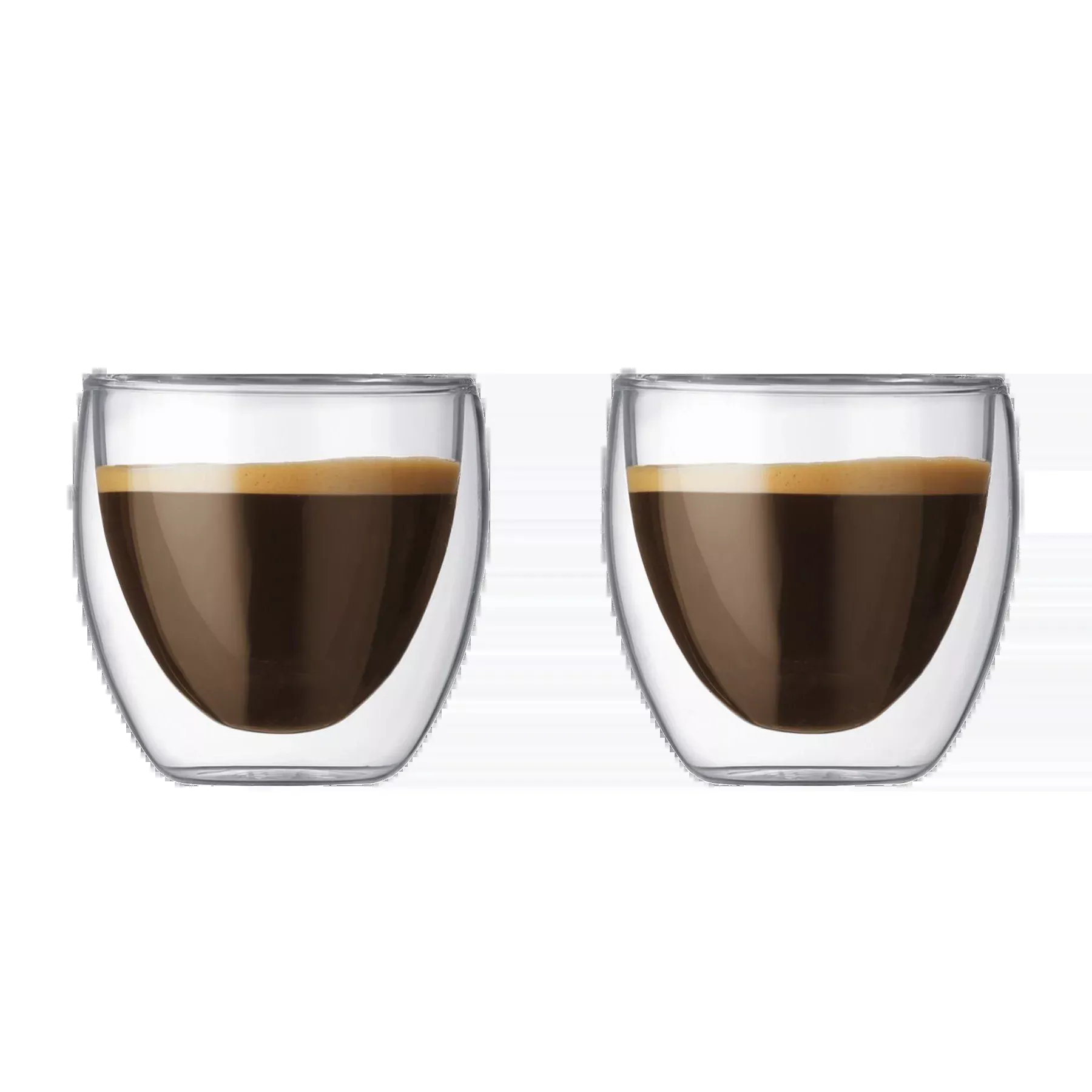 Bodum Pavina Double Walled Espresso Cup Drinking Glasses - 2.5oz. – Set of 2