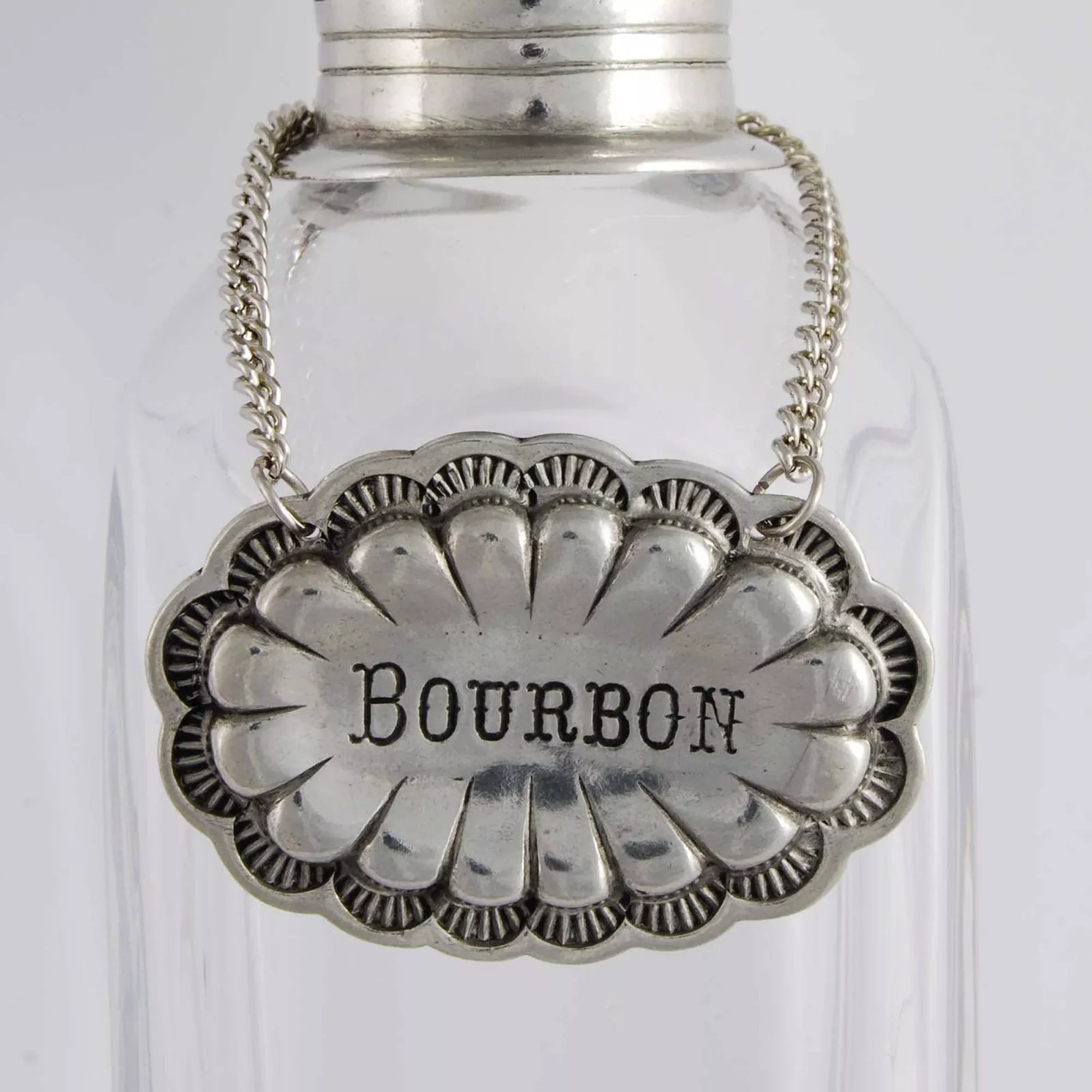 Bourbon Pewter Decanter Tag