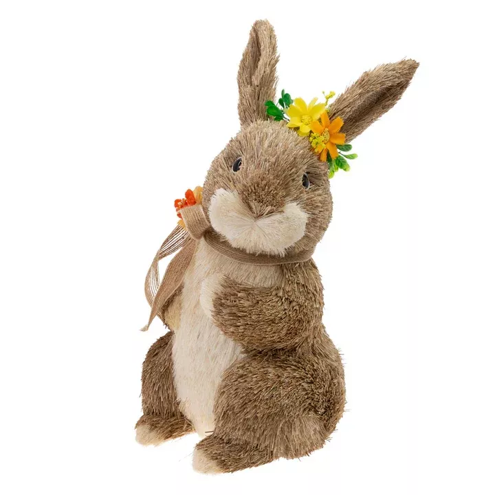 Bowie Straw Easter Bunny Tabletop Figurine – 12"