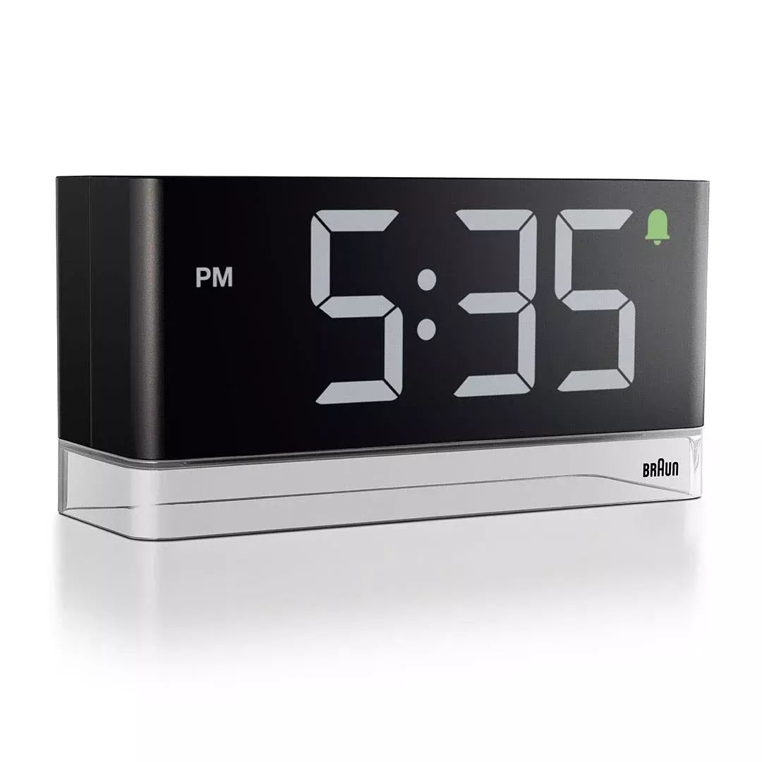 Braun Digital Alarm Clock with Extra Large LED Display – Black