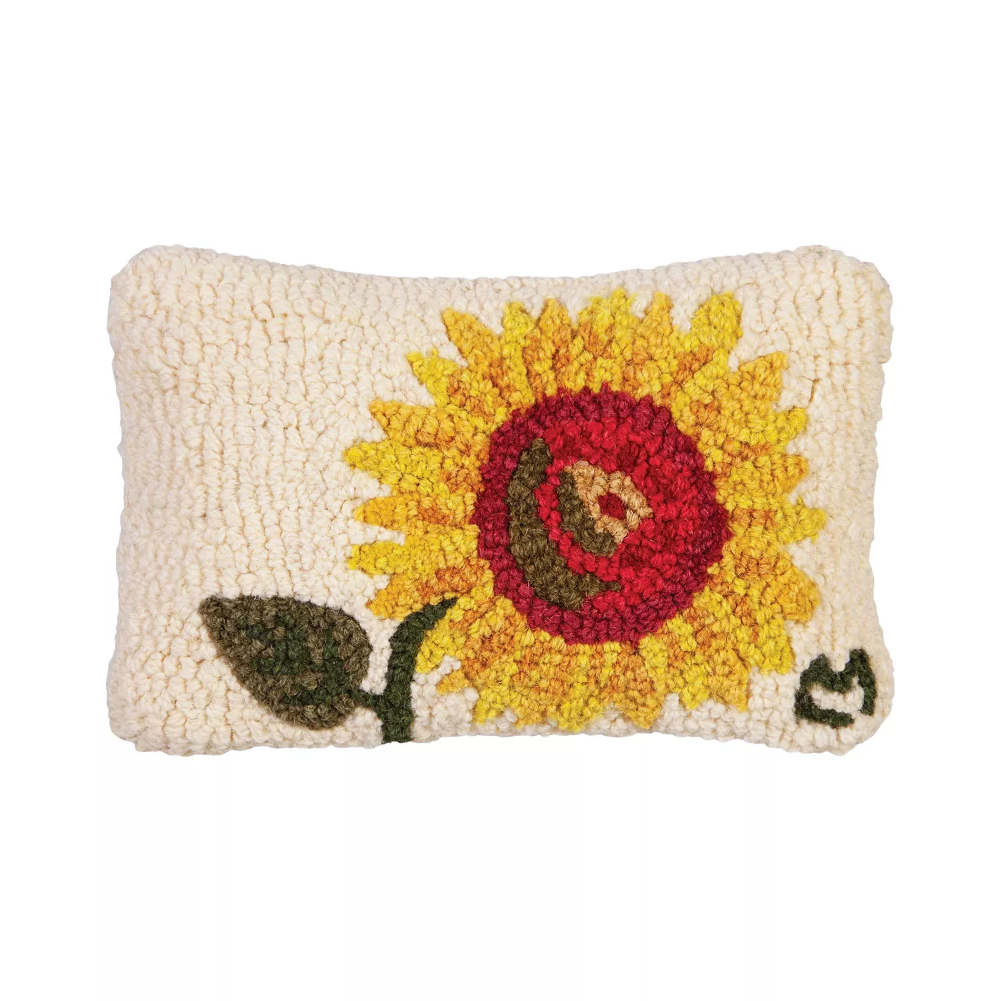 Bright Sunflower Hand Hooked Pillow