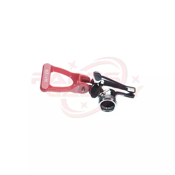 Bunn 07094.0100 Faucet Assembly, Chrome, Red Handle, Self-Closing