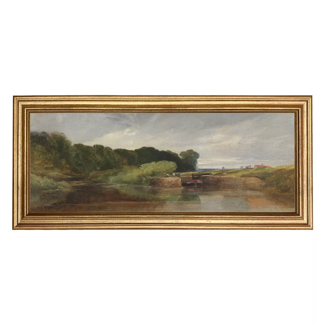 By the Water English Landscape Vintage Framed Print