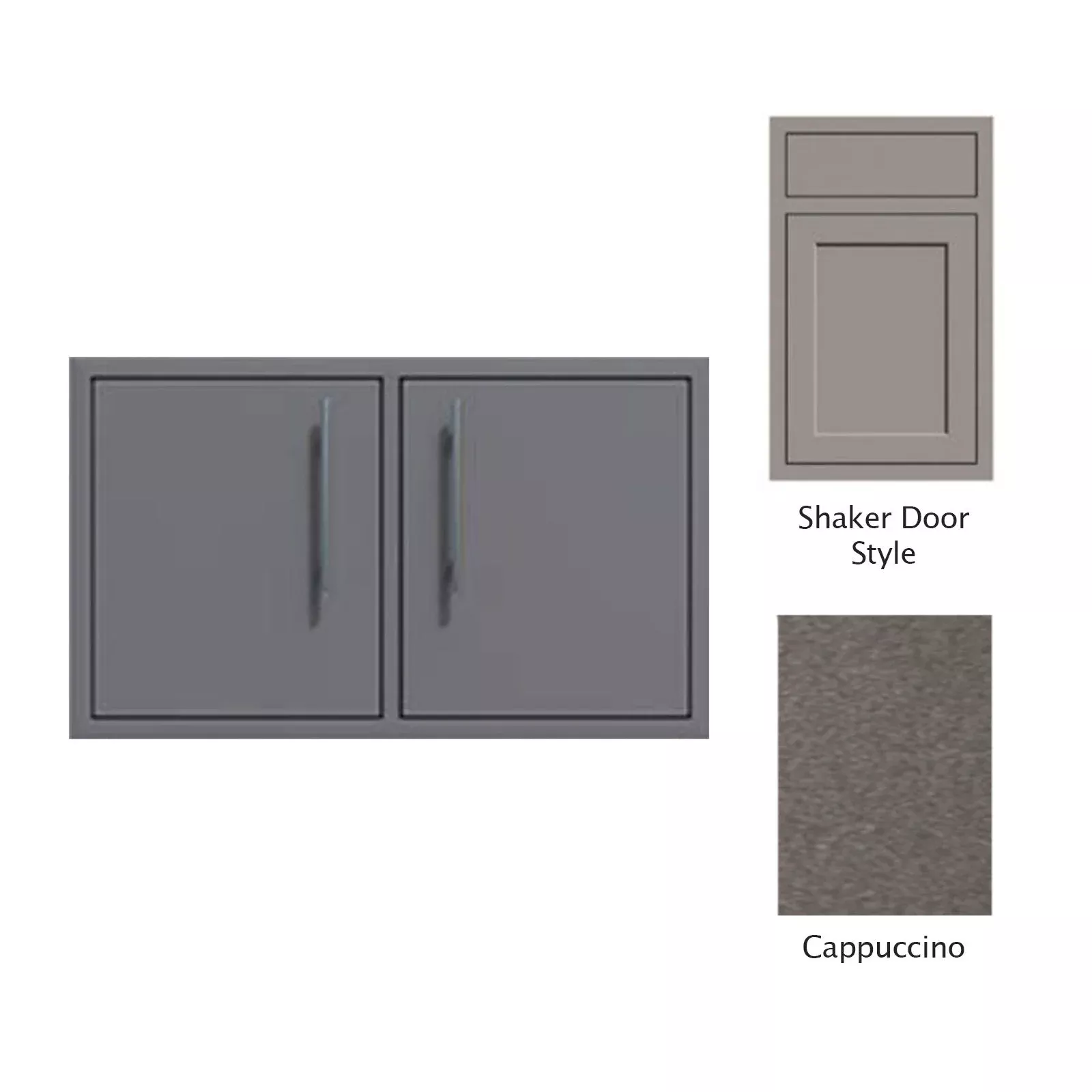 Canyon Series Shaker Style 32"w by 18"h Under-Grill Double Door Enclosure In Cappuccino - CAN018-F01-Shaker-Cappuccino