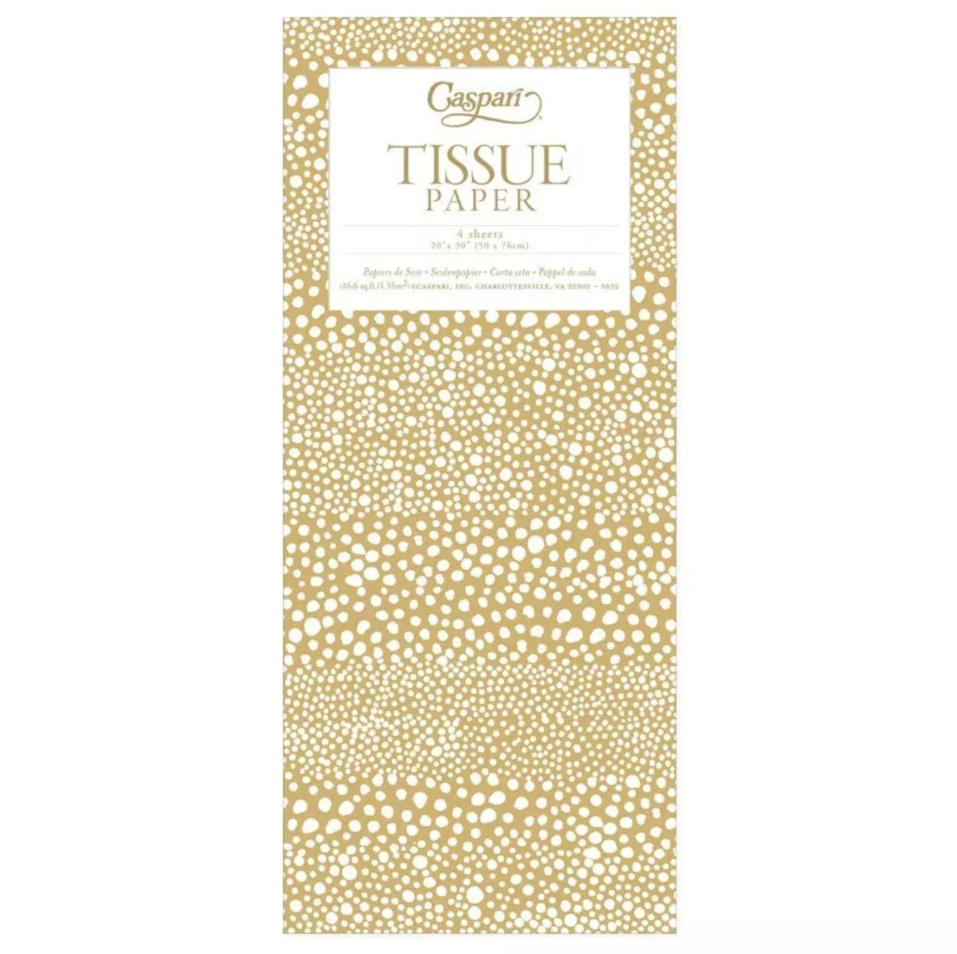 Caspari Gold Pebble Tissue Paper – 4 Sheets