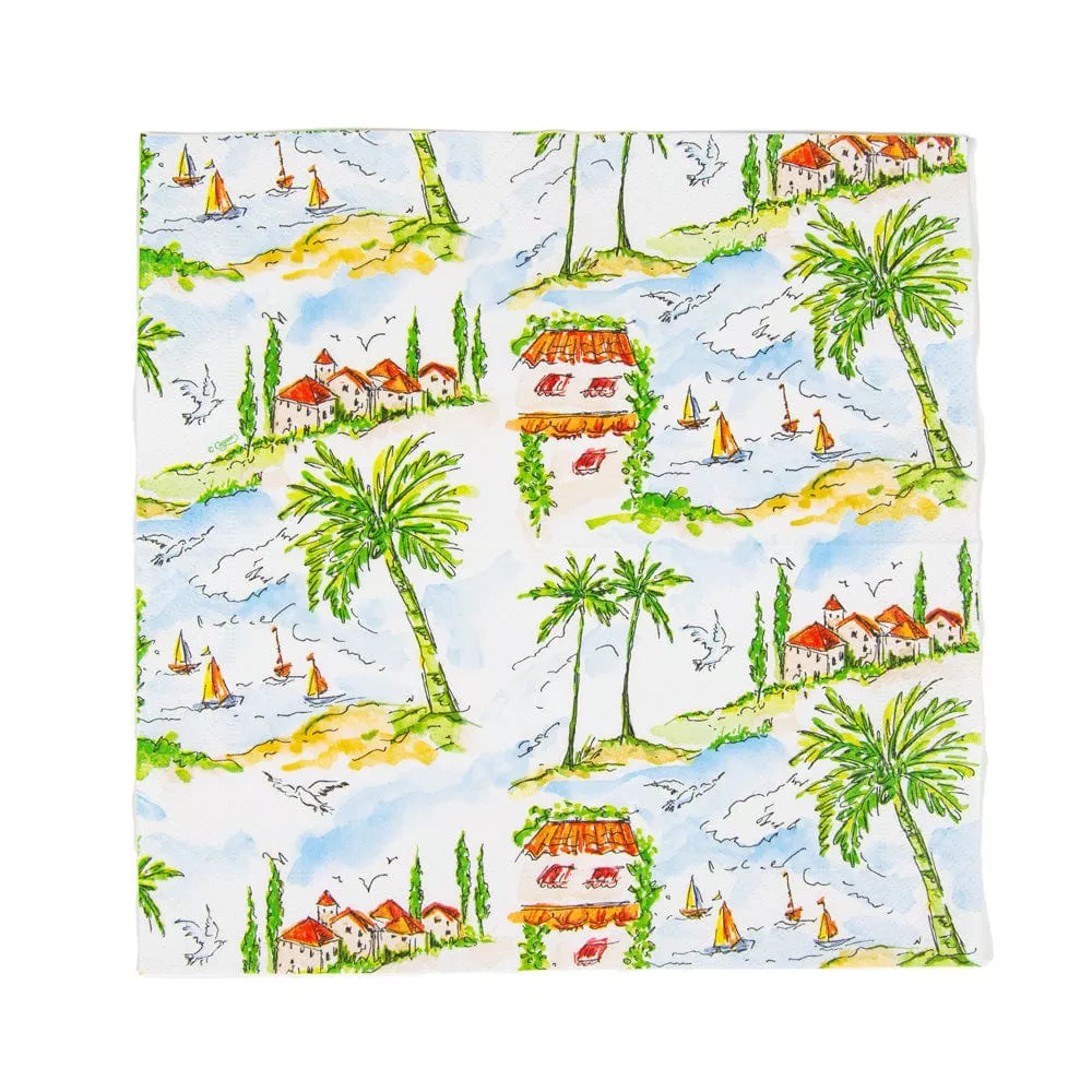 Caspari Mallorca Cocktail Napkins – 20pk