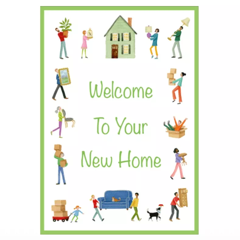 Caspari – People Moving Card – 1 Card & 1 Envelope