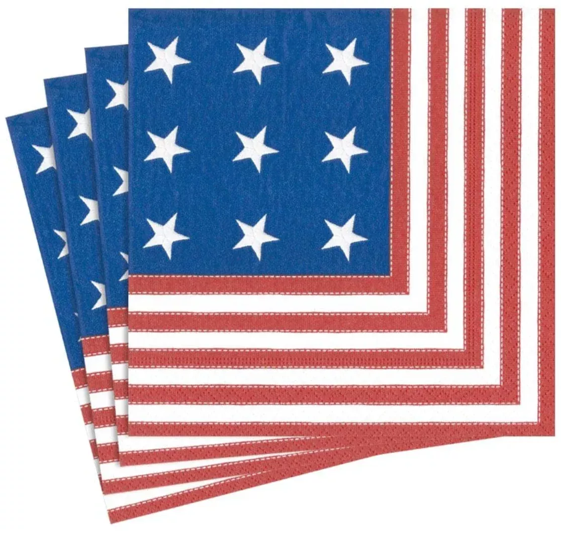 Caspari Star Spangled Paper Lunch Napkins - 20pk
