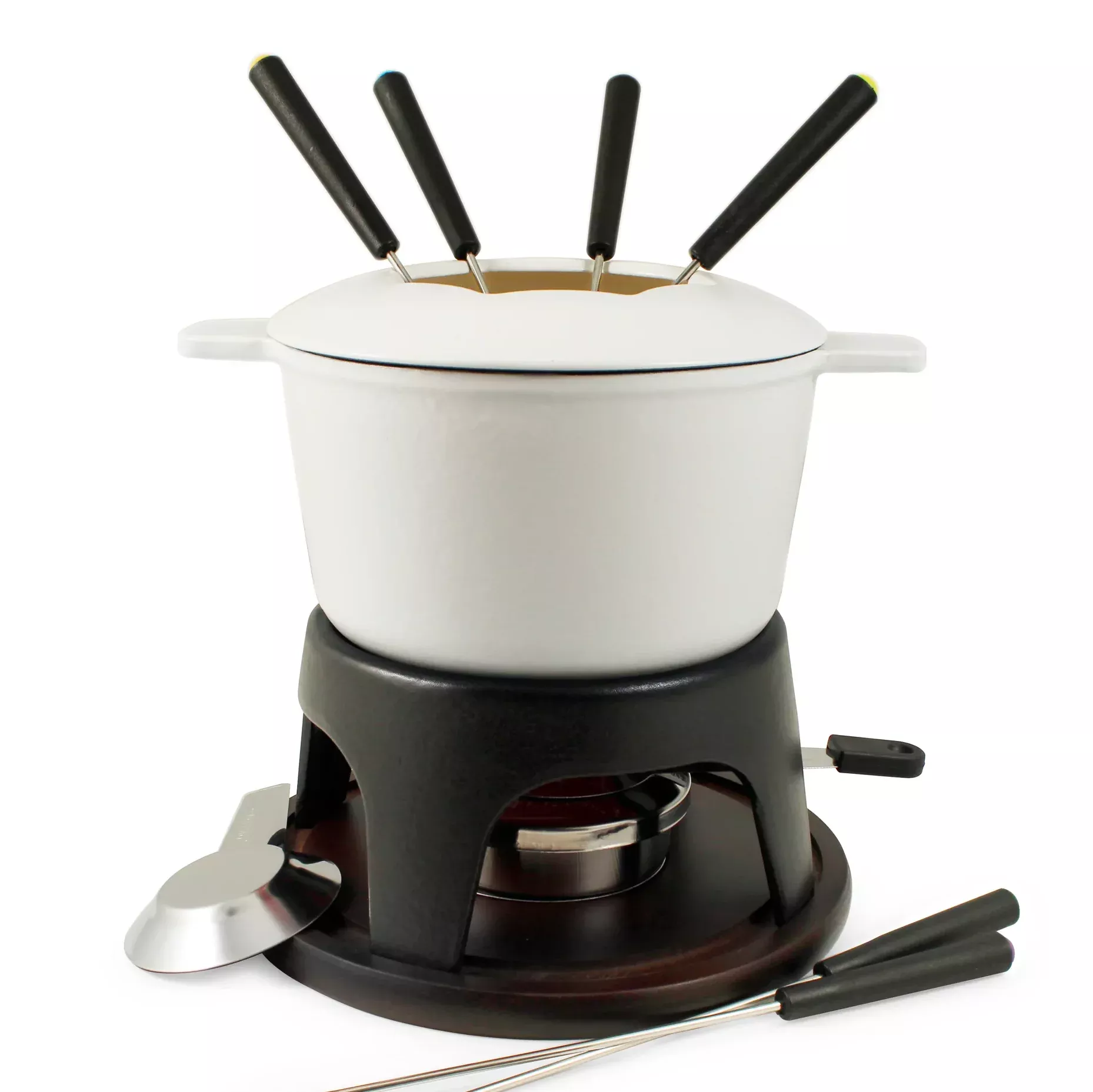Cast Iron Fondue Set– Sierra Matte White
