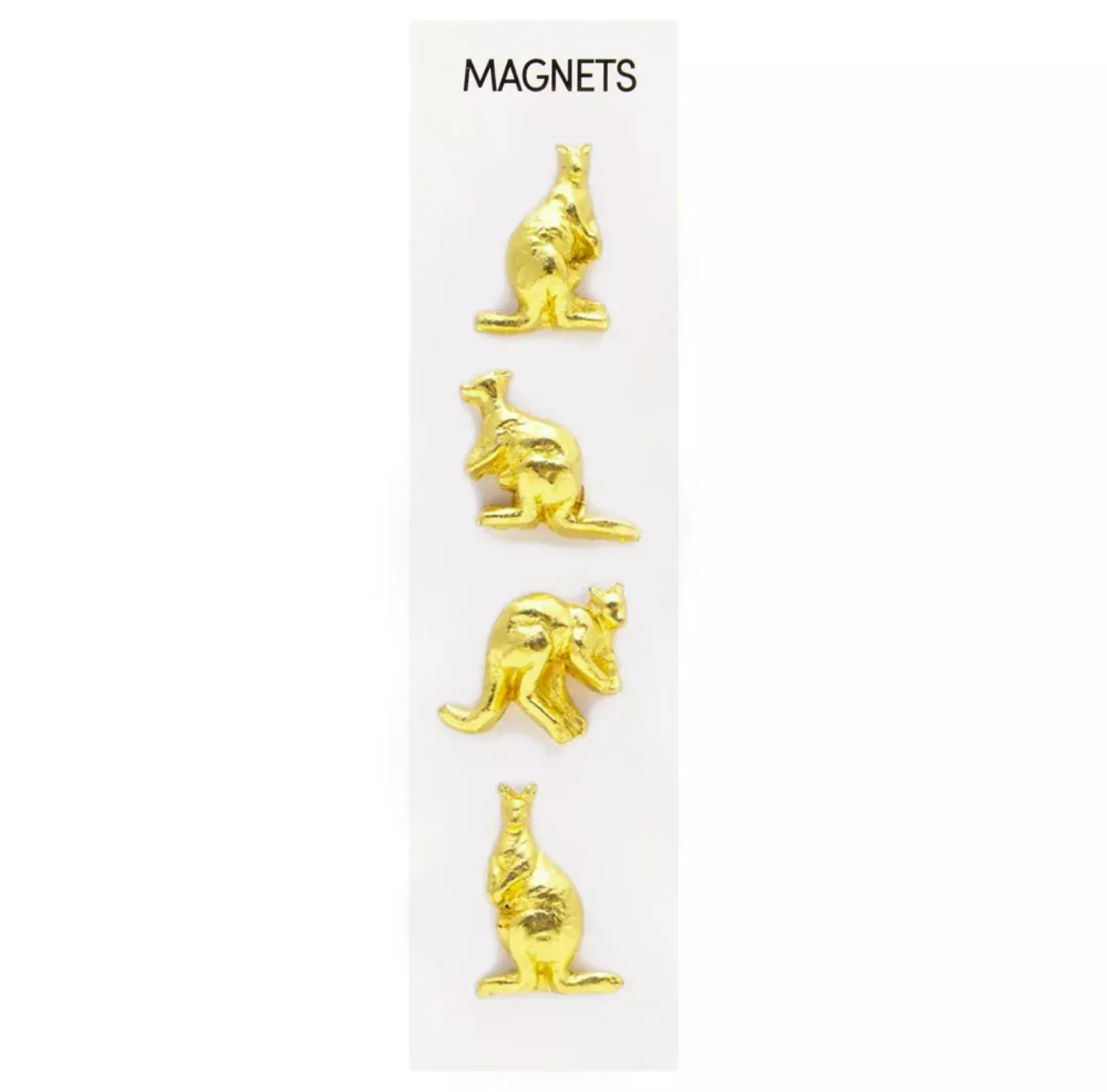 Cast Metal Gold Kangaroo Novelty Magnets – Pack of 4