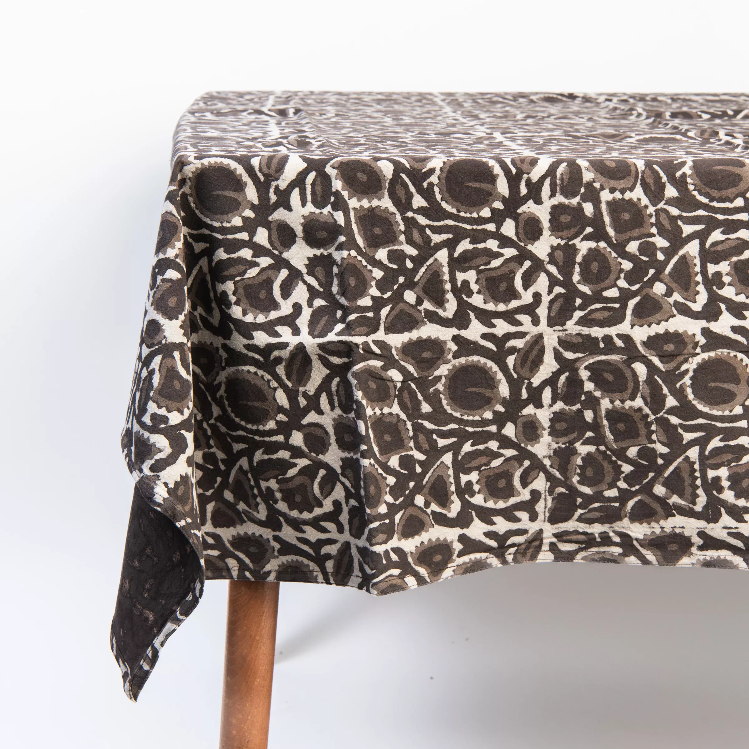 Celeste Block Print Tablecloth, 60" x 104"