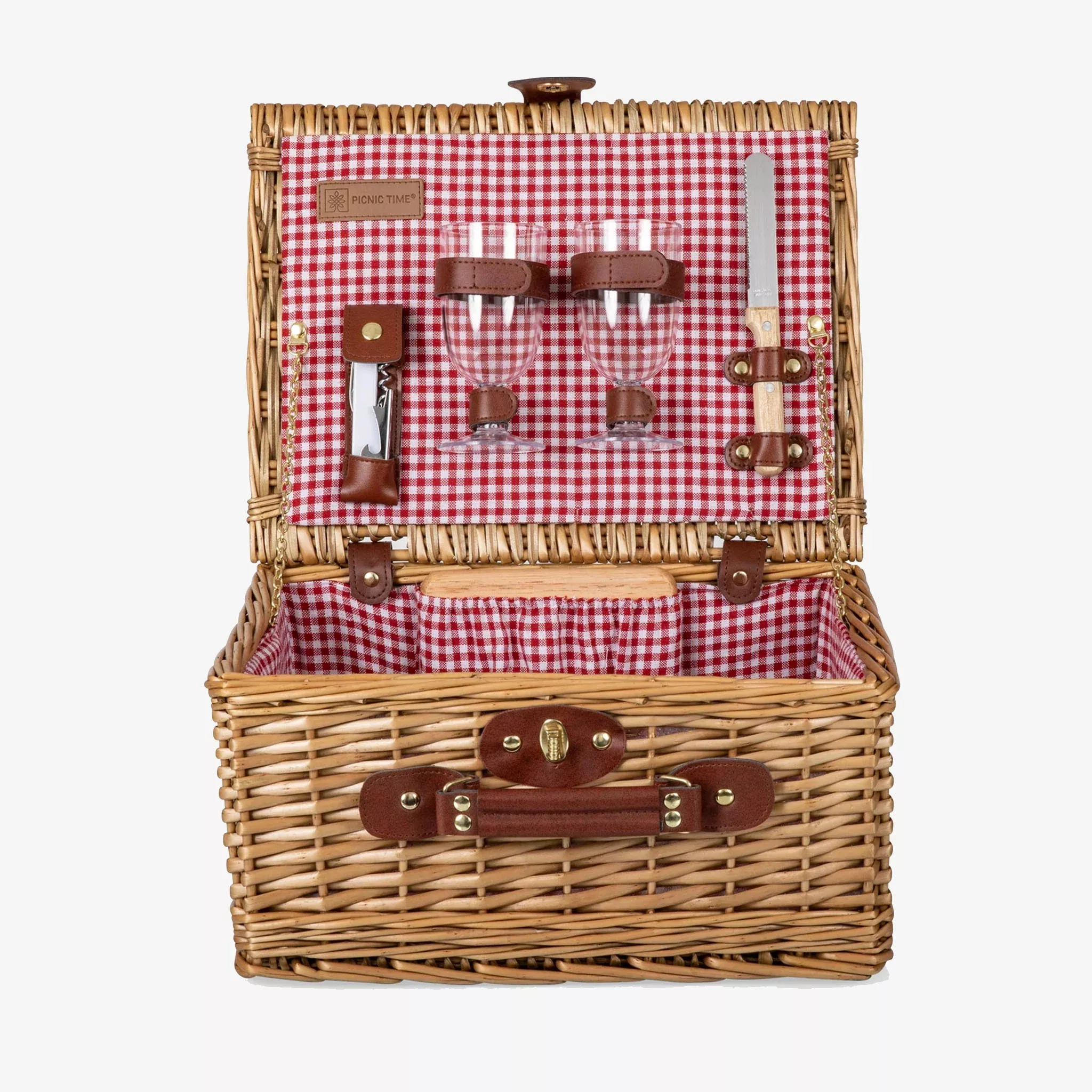 Classic Wine and Cheese Wicker Picnic Basket