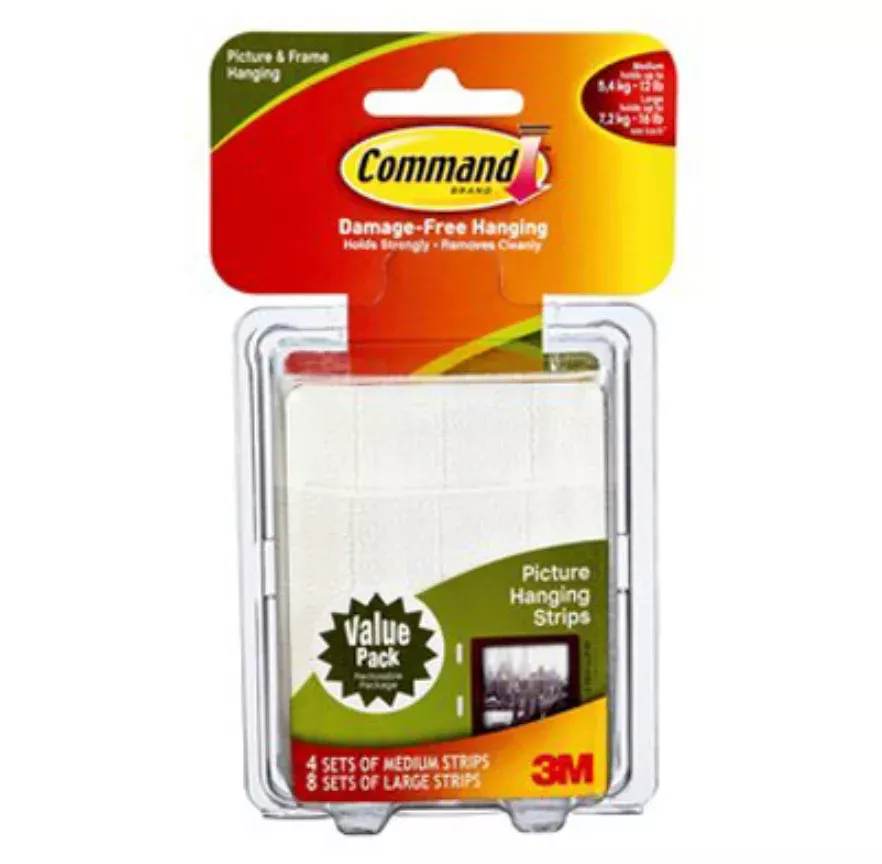 Command Damage-Free Medium Picture Hanging Strips – Value Pack
