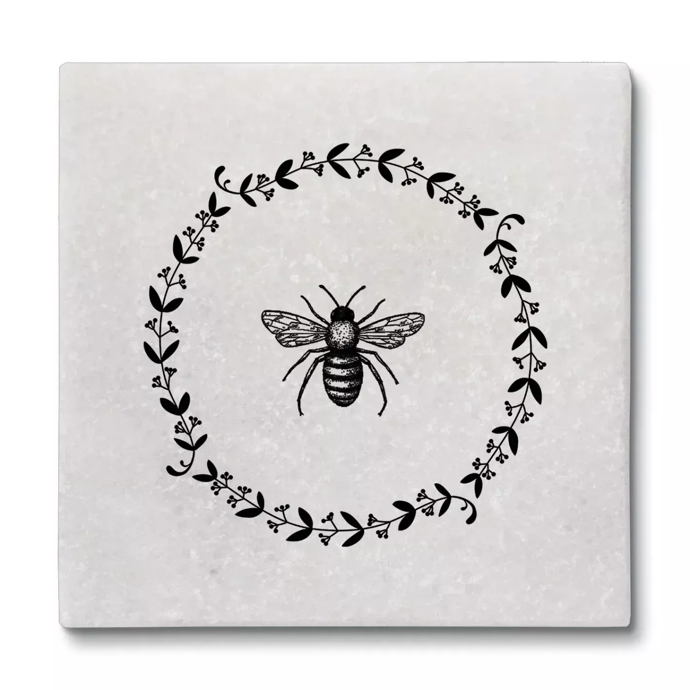 CounterArtNatural Marble Cork Backed Stone Coasters – "Bee" – Set of 4