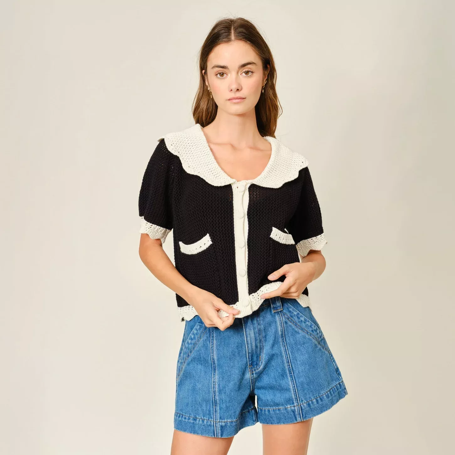 Crochet Collared Cardigan