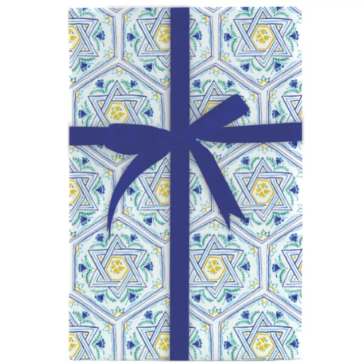 Design Design Elegant Hanukkah Gift Wrap Roll - 30" x 5' Roll –Local Delivery Only