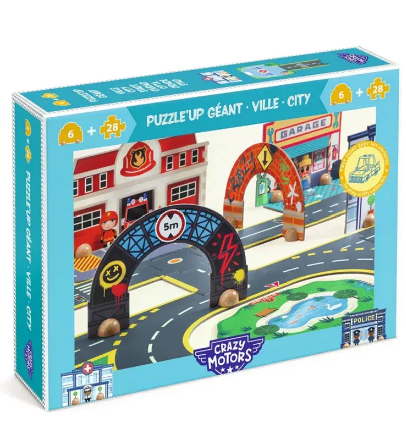 Djeco Crazy Motors Puzzle' Up - Ville