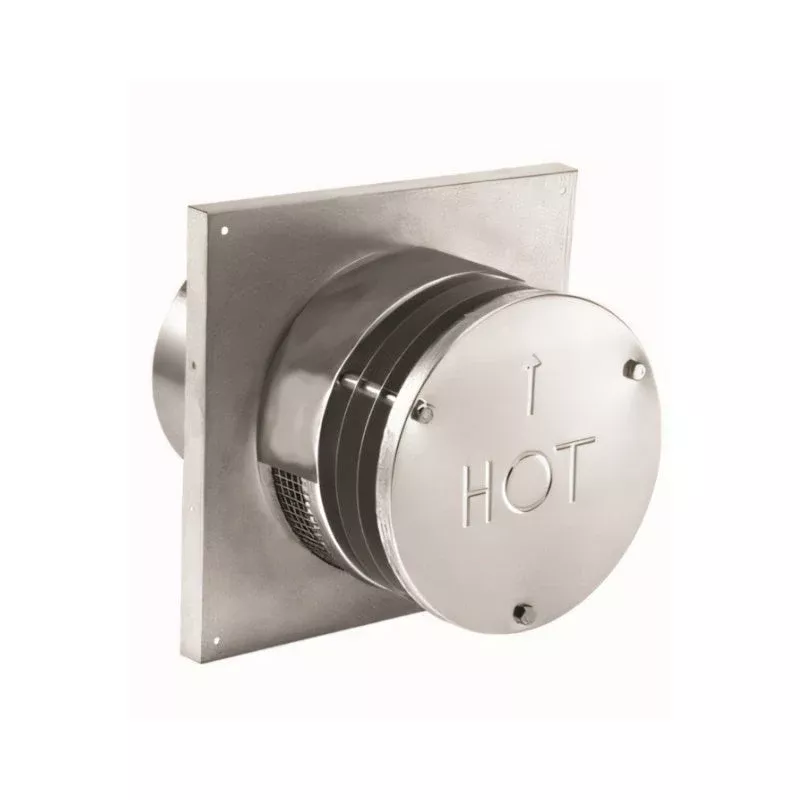 Duravent 5" x 8" DirectVent Pro Round Horizontal Termination Cap Square Base (aluminum) | 58DVA-HRCS