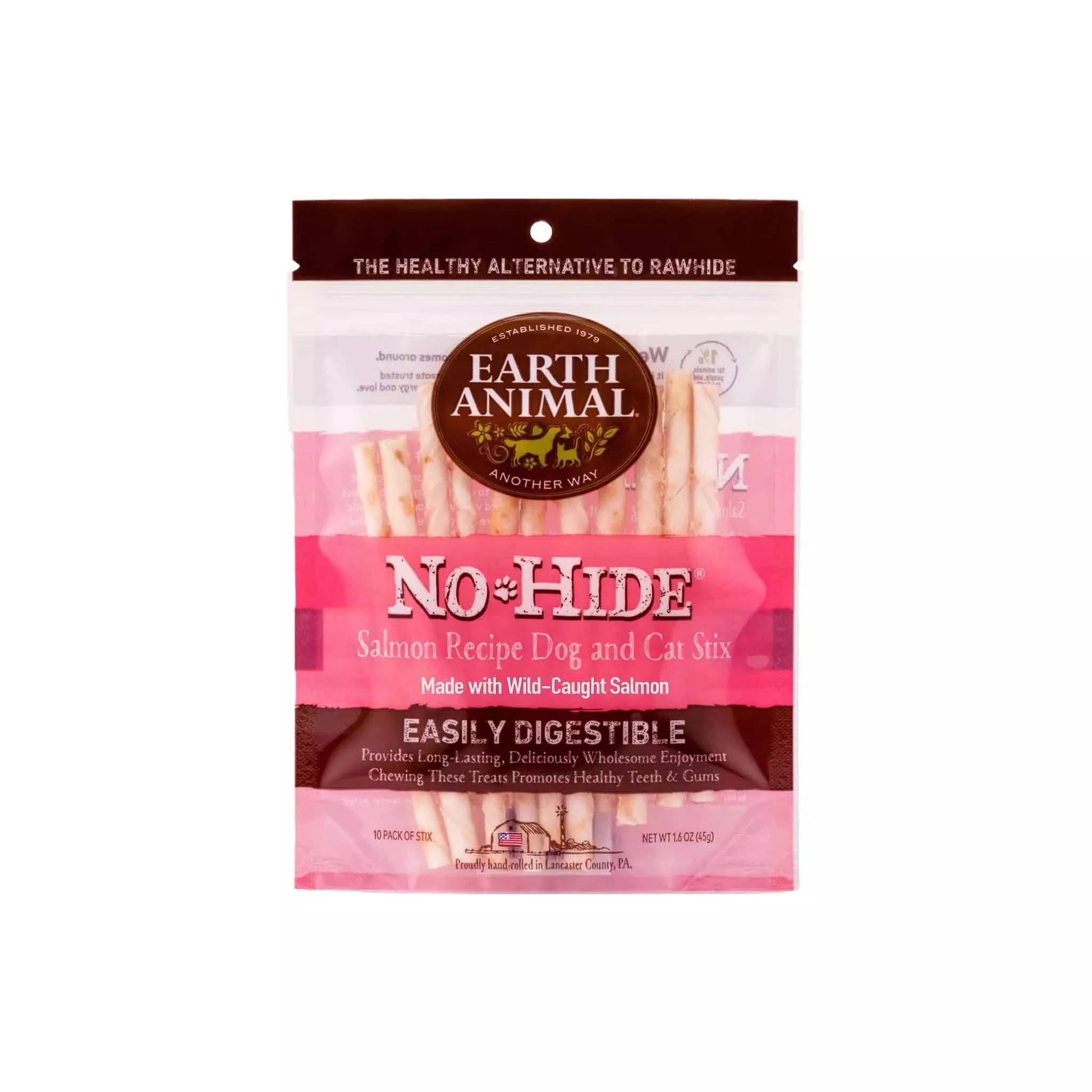 Earth Animal Dog No-Hide Stix Salmon - Small 10 Pack