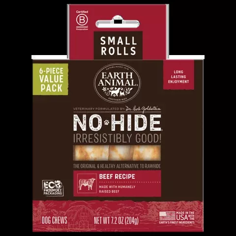 Earth Animal No-Hide Beef Roll - Small 6 Pack