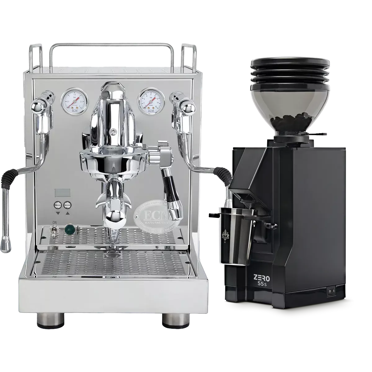 ECM Mechanika Max Espresso Machine with Eureka Zero 55s Grinder (Black) Bundle
