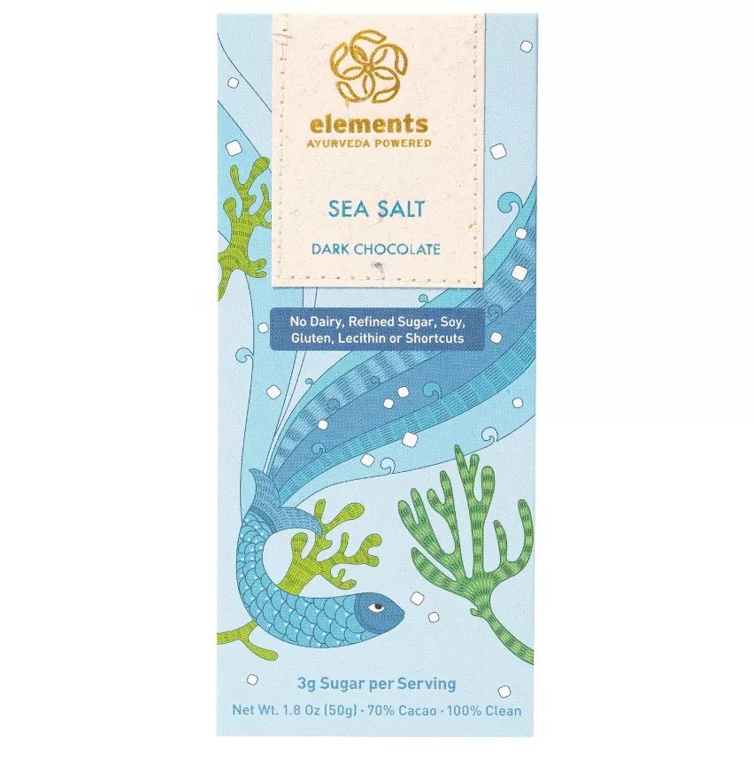 Elements Truffles – Dark Chocolate Sea Salt Bar – 1.8 oz. **