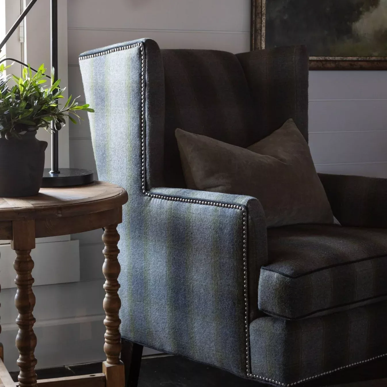 Eliot Wingback Chair in Birkdale Moss