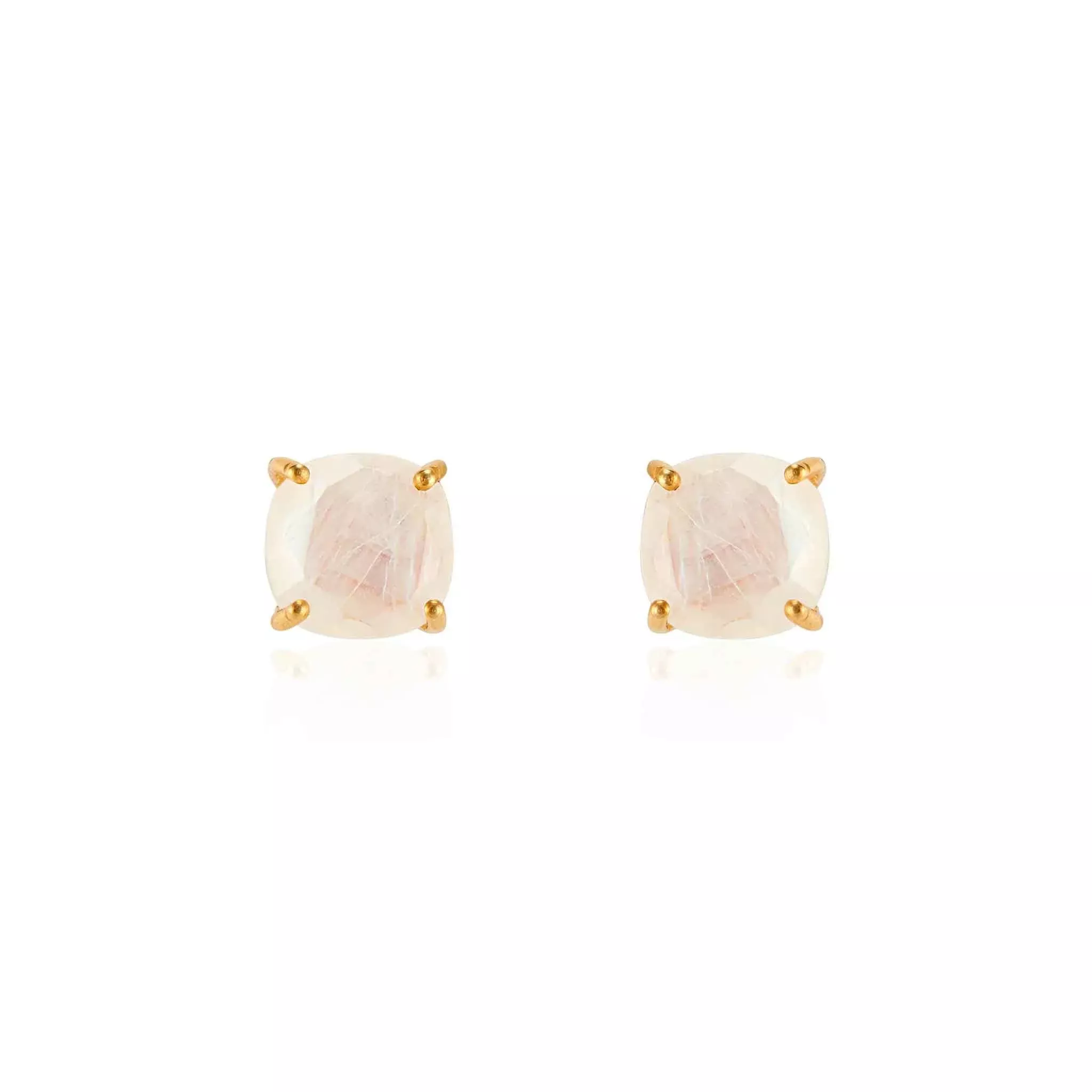 Elli Parr Emmy Studs in Rainbow Moonstone