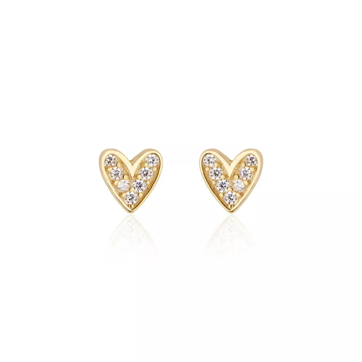 Elli Parr Heart Pave Gold Studs