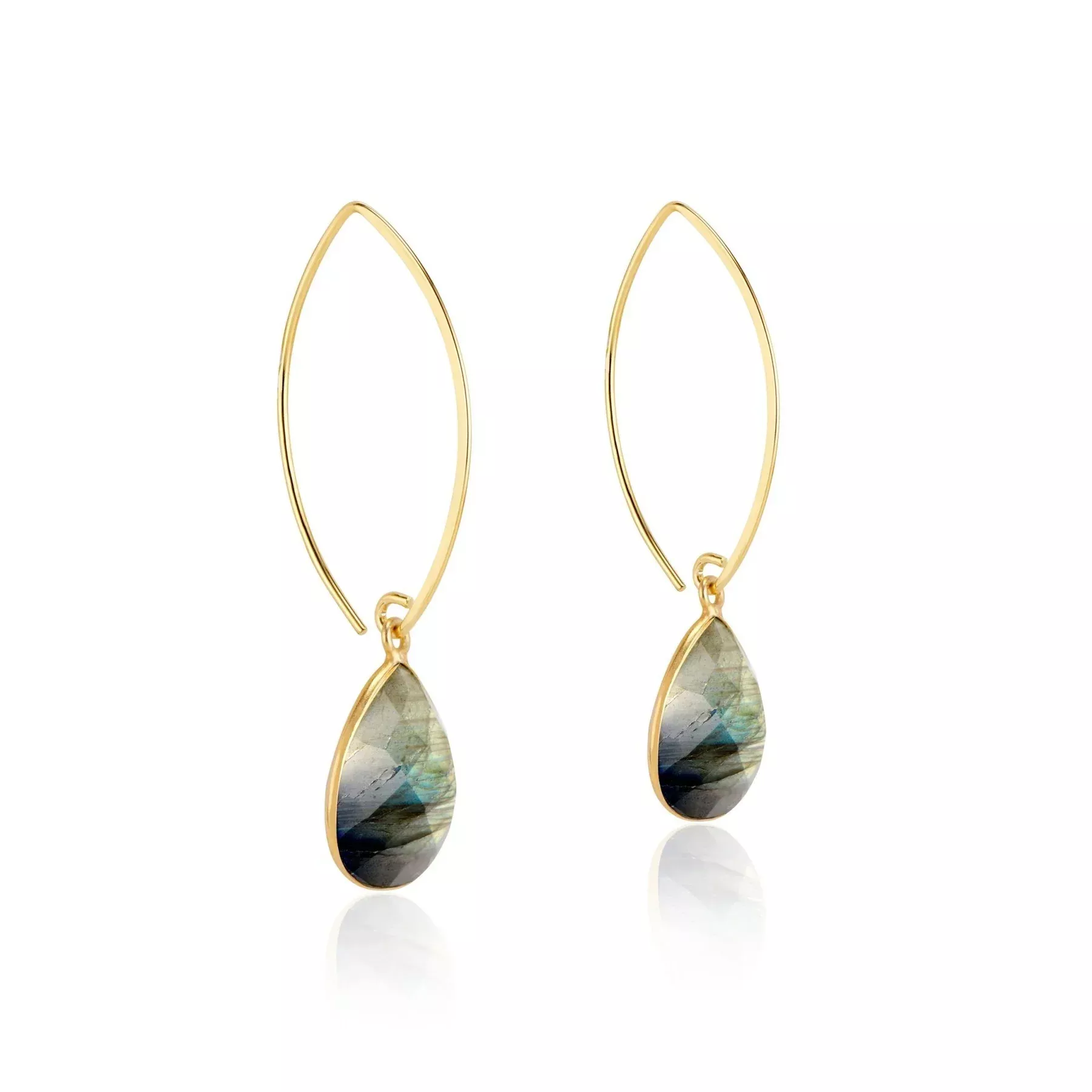 Elli Parr Simone Marquis Earrings in Labradorite