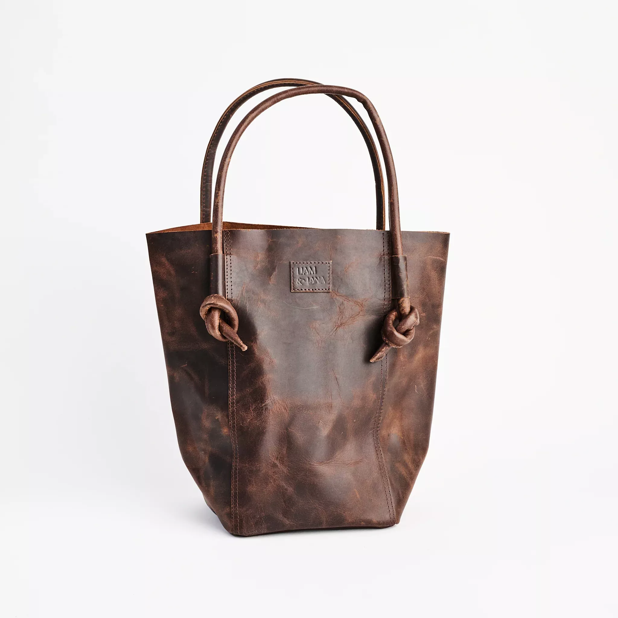 Elsie Leather Tote in Antique Brown