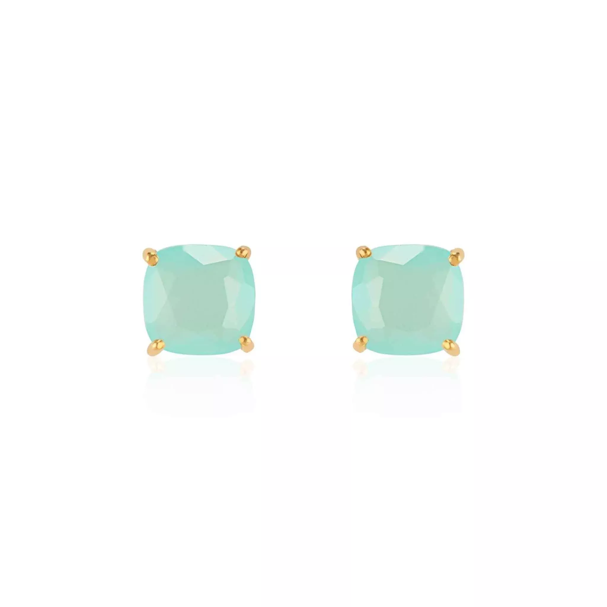 Emmy Studs in Aqua Chalcedony